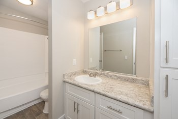Lights on in Bathroom at Waterfield Square Apartment Homes